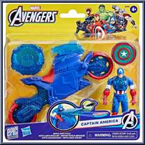 Captain America (Shield-Shot Cycle) from Avengers - Epic World of Action manufactured by Hasbro [Front]