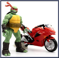 Raphael (with Motorcycle) (Red) from Bst Axn - Teenage Mutant Ninja Turtles manufactured by Loyal Subjects [Loose]