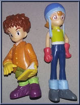 Izzy (& bonus Sora figure) from Digimon - Action Feature manufactured by Bandai [Loose]
