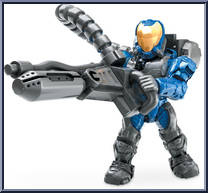 UNSC Flame Marine (Blue) from Halo - Blind Bags - Series  2 manufactured by Mega Bloks [Loose]