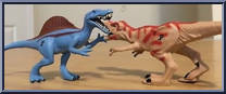 Spinosaurus (Blue) / Tyrannosaurus (Tan) Action Figure