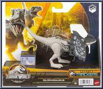 Dilophosaurus (Grey) from Jurassic World - Dino Tracker - Strike Attack manufactured by Mattel [Front]