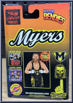 Brian Myers (Black / Yellow) from Major Wrestling Figure Podcast - Major Bendies - Exclusives manufactured by Unknown [Back]