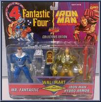 Mr. Fantastic & Iron Man (Hydro Armor) from Marvel - Wal-Mart 2-Packs manufactured by Toy Biz [Front]