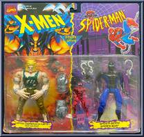 Sabretooth (Captive) & Spider-Man (Spider-Sense) from Marvel - Canadian 2-Pack - Series 2 manufactured by Toy Biz [Front]