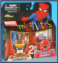 Brown Wolverine / Dark Magneto from Marvel Minimates - Toys R Us 2-Packs - Wave  9 manufactured by Diamond Select [Front]