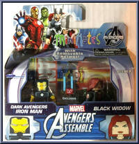 Dark Avengers Iron Man / Black Widow from Marvel Minimates - Walgreens - Wave  2 manufactured by Diamond Select [Front]