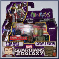 Star-Lord / Groot / Rocket from Marvel Minimates - Walgreens - Wave  1 manufactured by Diamond Select [Front]