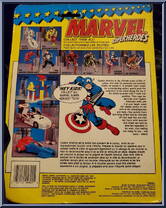 Captain America (Shield Launcher) from Marvel - Super Heroes - Series 1 manufactured by Toy Biz [Back]