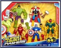 Avengers 5-Pack. Hulk, Iron Man, Captain America, Ultron, Marvel's Vision from Marvel Super Hero Mashers - Multi-Packs manufactured by Hasbro [Front]