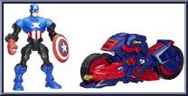 Captain America (James "Bucky" Barnes) (with The Capcycle) from Marvel Super Hero Mashers - Vehicles manufactured by Hasbro [Loose]