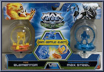 Fire Elementor vs. Transformation Max Steel from Max Steel - 2013 - Turbo Battlers manufactured by Mattel [Front]