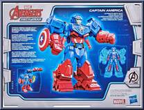 Captain America (Ultimate Mech Suit) from Mech Strike - Avengers - Deluxe manufactured by Hasbro [Back]