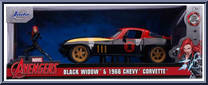 Black Widow & 1966 Chevy Corvette from Nano Hollywood Rides - Avengers manufactured by Jada Toys [Front]