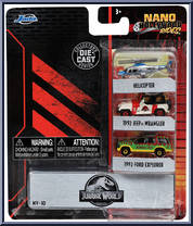 Helicopter / Jeep Wrangler / Ford Explorer from Nano Hollywood Rides - Jurassic World manufactured by Jada Toys [Front]