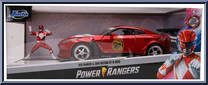 Red Ranger & 2009 Nissan GT-R (R35) from Nano Hollywood Rides - Power Rangers manufactured by Jada Toys [Front]