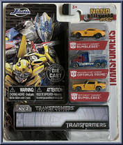 Bumblebee / Optimus Prime / Bumblebee from Nano Hollywood Rides - Transformers manufactured by Jada Toys [Front]