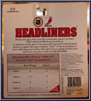 Detroit Red Wings Stanley Cup Champions from NHL Headliners - 1997 Season manufactured by Corinthian [Back]