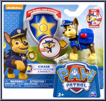 Chase from Paw Patrol - Action Pack Pup & Badge manufactured by Spinmaster [Front]