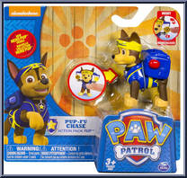 Chase from Paw Patrol - Pup-Fu manufactured by Spinmaster [Front]