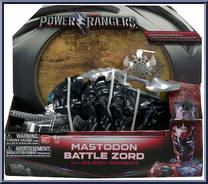 Mastodon Battle Zord with Black Ranger from Power Rangers 2017 Movie - Battle Zords manufactured by Bandai [Front]