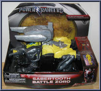 Sabertooth Battle Zord with Yellow Ranger from Power Rangers 2017 Movie - Battle Zords manufactured by Bandai [Front]
