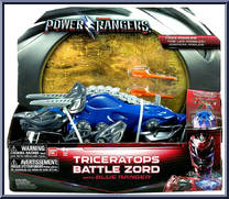 Triceratops Battle Zord with Blue Ranger from Power Rangers 2017 Movie - Battle Zords manufactured by Bandai [Front]