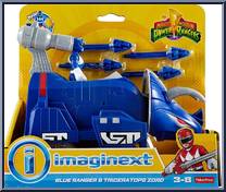 Blue Ranger & Triceratops Zord from Power Rangers - Vehicles manufactured by Fisher-Price [Front]