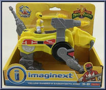Yellow Ranger & Sabertooth Zord from Power Rangers - Vehicles manufactured by Fisher-Price [Front]