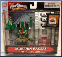 Morphin Racers With Launcher (Green Samurai) from Power Rangers Ninja Storm - Launchers manufactured by Bandai [Front]