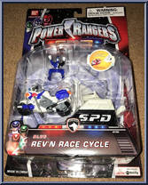 Blue Rev N Race Cycle from Power Rangers SPD - Rev N Race manufactured by Bandai [Front]