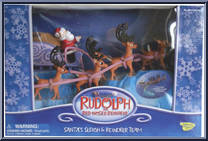 Santa's Sleigh and Reindeer Team from Rudolph - PVC Boxed Sets manufactured by Memory Lane [Front]