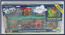 Papa Smurf & Smurfette Deluxe Pack from Smurfs - Micro Village - Deluxe Packs manufactured by Jakks Pacific [Front]