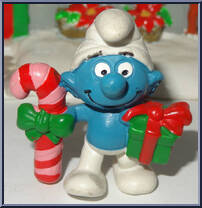 Candy Cane & Gift Smurf from Smurfs - Christmas manufactured by Peyo [Loose]