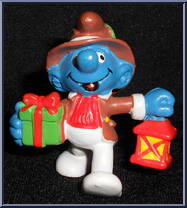 Lantern & Gift Smurf from Smurfs - Christmas manufactured by Peyo [Loose]