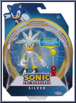 Silver (Yellow Checkpoint) from Sonic the Hedgehog - Basic Series manufactured by Jakks Pacific [Front]