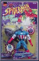 Captain America from Spider-Man - Electro-Spark manufactured by Toy Biz [Front]