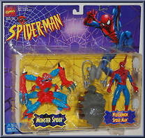 Monster Spider & Spider Man (Web Cannon) from Spider-Man - Canadian 2-Pack - Series 4 manufactured by Toy Biz [Front]