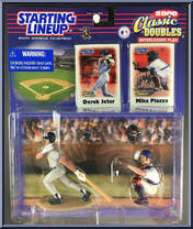 Derek Jeter / Mike Piazza from Starting Lineup - Baseball - Classic Doubles - 2000 manufactured by Kenner [Front]