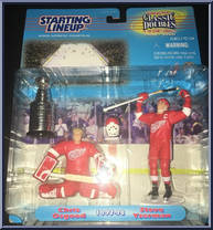 Chris Osgood / Steve Yzerman from Starting Lineup - Hockey - Classic Doubles - 1999 manufactured by Kenner [Front]
