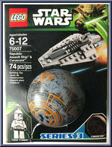 Republic Assault Ship & Planet Coruscant from Star Wars - Attack of the Clones - Basic Series manufactured by Lego [Front]
