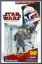 Anakin Skywalker from Star Wars - Clone Wars (2008) - White / Red Cards manufactured by Hasbro [Front]