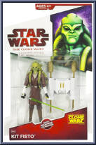 Kit Fisto from Star Wars - Clone Wars (2008) - White / Red Cards manufactured by Hasbro [Front]