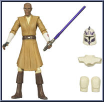 Mace Windu from Star Wars - Clone Wars (2008) - White / Red Cards manufactured by Hasbro [Loose]
