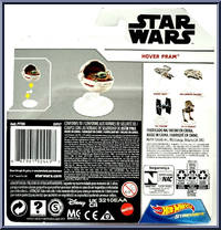 Mandalorian The Child (Hover Pram) from Star Wars - Hot Wheels Starships - White Card / Black Letters manufactured by Mattel [Back]