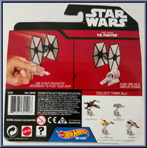 First Order TIE Fighter from Star Wars - Hot Wheels Starships - Black Card / White Letters manufactured by Mattel [Back]