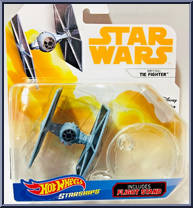 Imperial Tie Fighter from Star Wars - Hot Wheels Starships - White Card / Yellow Letters manufactured by Mattel [Front]