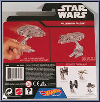 Millennium Falcon from Star Wars - Hot Wheels Starships - Black Card / White Letters manufactured by Mattel [Back]