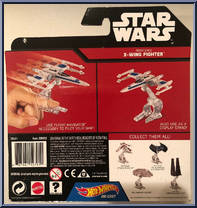 Resistance X-Wing Fighter from Star Wars - Hot Wheels Starships - Black Card / White Letters manufactured by Mattel [Back]