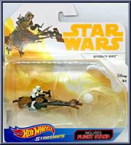 Speeder Bike from Star Wars - Hot Wheels Starships - White Card / Yellow Letters manufactured by Mattel [Front]
